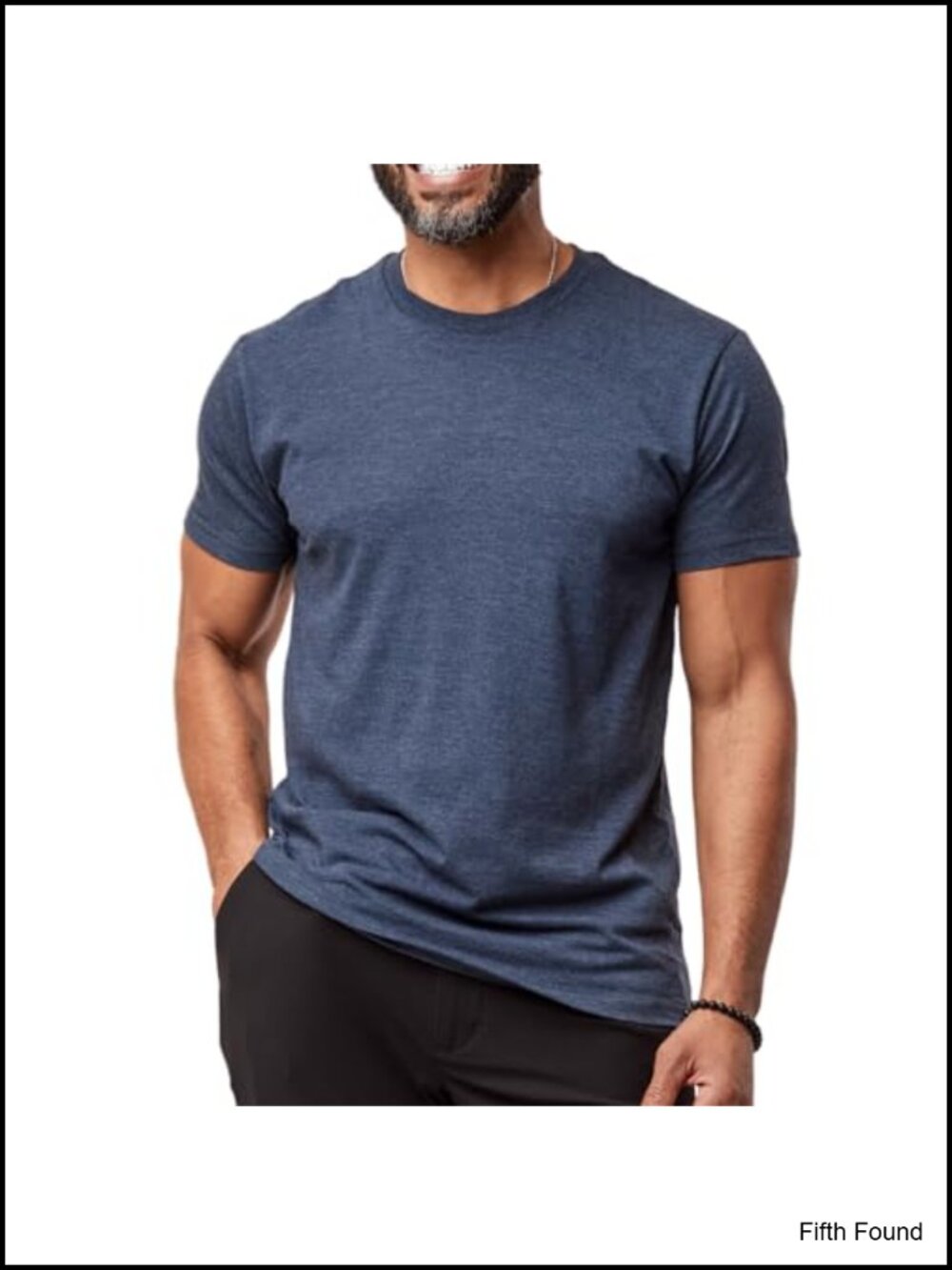 Mens Crew Neck T-Shirt Short Sleeve Cotton-Poly Blend Fitted Tag-Free